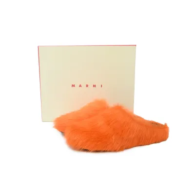 Marni Long-hair Calfskin Fussbett Sabot Orange SBMR000600P412200R09 02