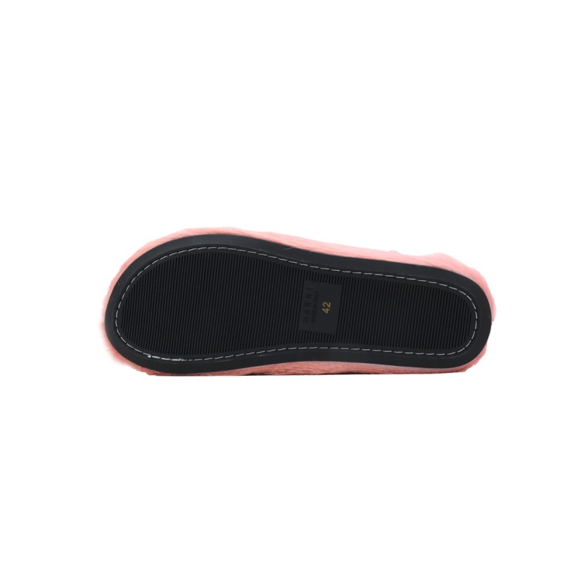 Marni Long-hair Calfskin Fussbett Sabot Pink SBMS004601P412200C29