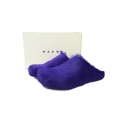 Marni Long-hair Calfskin Fussbett Sabot Purple SBMR000600P623600C74 02