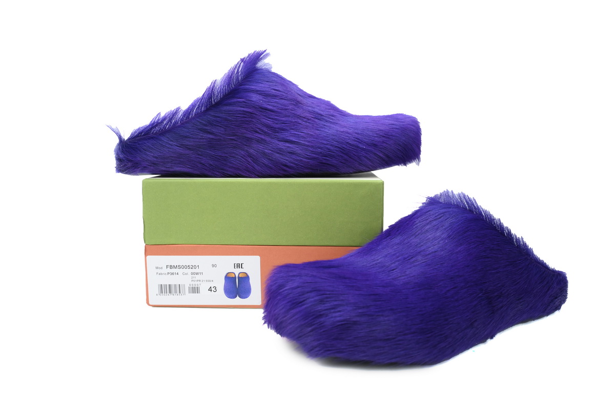 Marni Long-hair Calfskin Fussbett Sabot Purple SBMR000600P623600C74