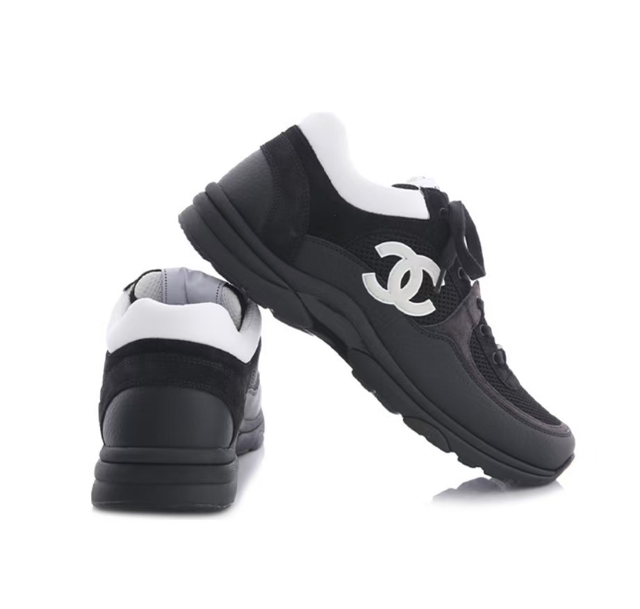Chanel Low Top Trainer Black White G38299 Y55720 K3845