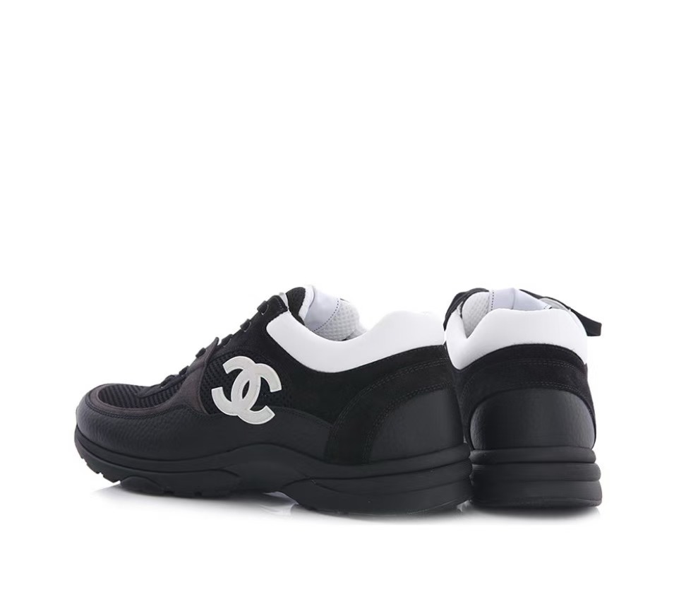 Chanel Low Top Trainer Black White G38299 Y55720 K3845