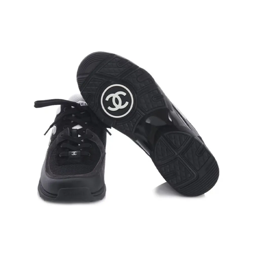 Chanel Low Top Trainer Black White G38299 Y55720 K3845