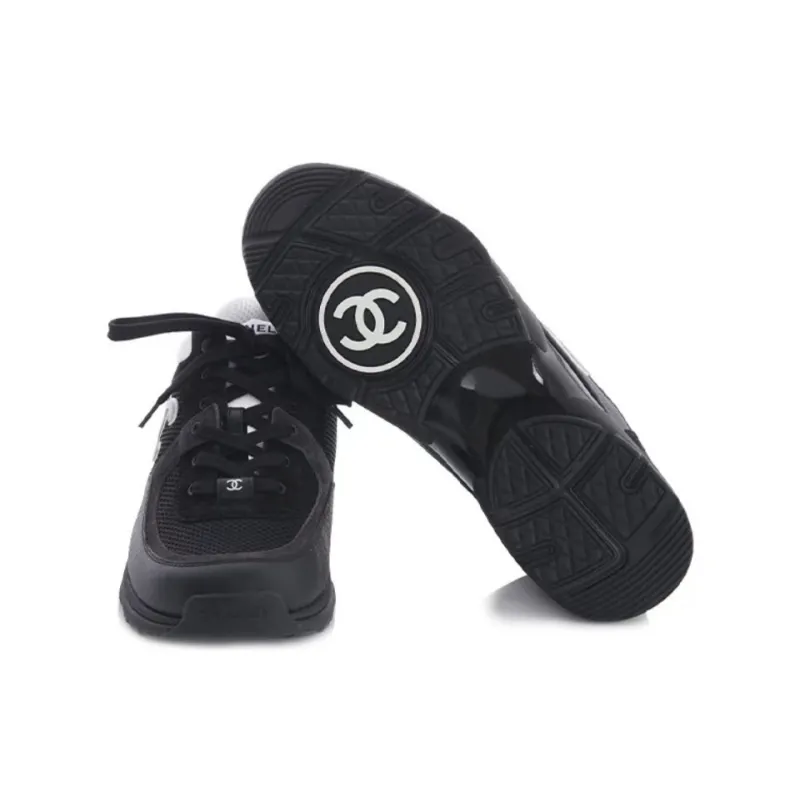 Chanel Low Top Trainer Black White G38299 Y55720 K3845