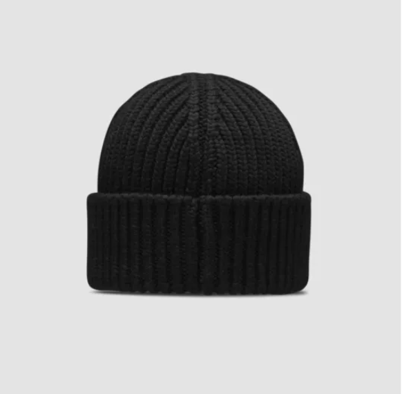 Moncler Cashmere Wool Beanie Black