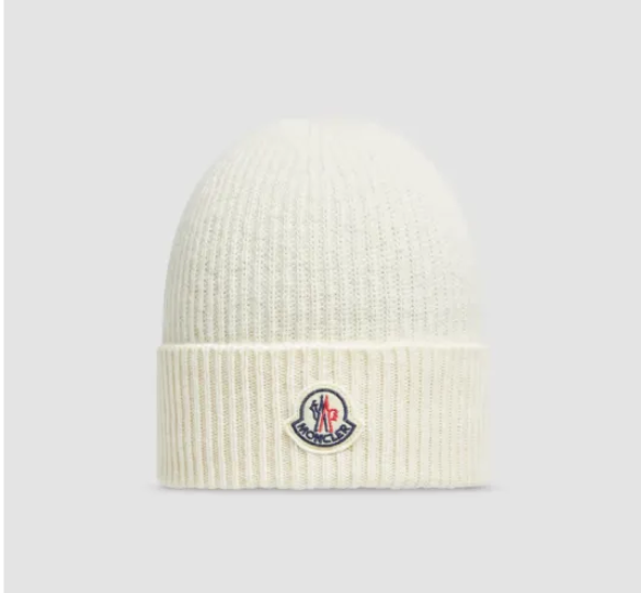 Moncler Cashmere Wool Beanie White