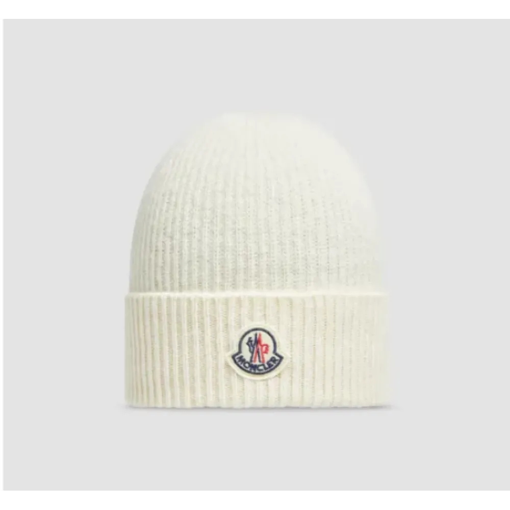 Moncler Cashmere Wool Beanie White
