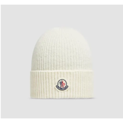 Moncler Cashmere Wool Beanie White 01