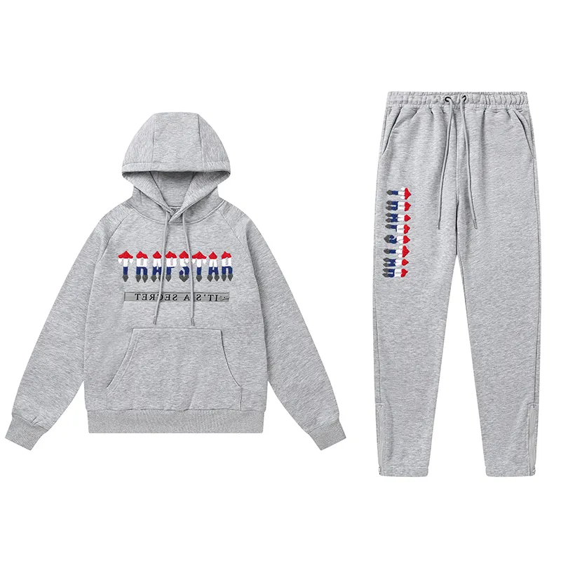 Trapstar Hoodie Tracksuit-8851 Grey