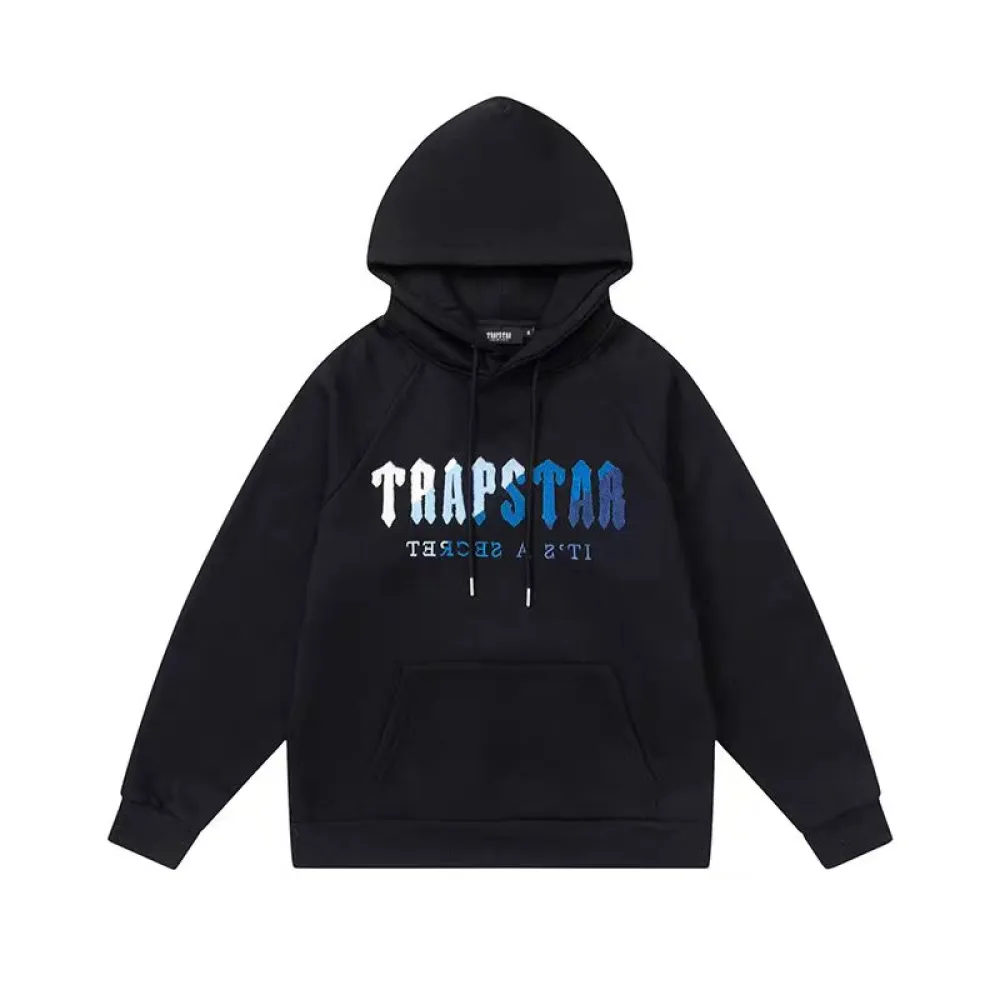  Trapstar Chenille Decoded Hoodie Tracksuit -Black