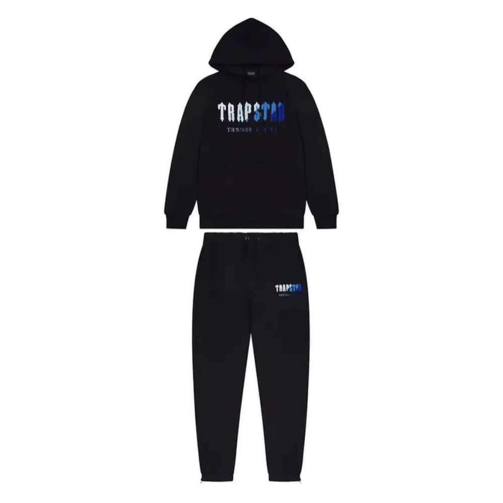  Trapstar Chenille Decoded Hoodie Tracksuit -Black