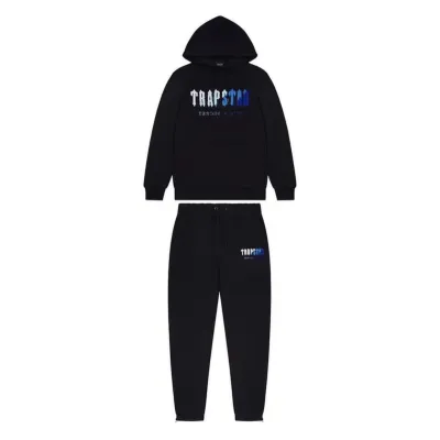  Trapstar Chenille Decoded Hoodie Tracksuit -Black