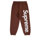  Supreme Satin Applique Sweatpant Brown
