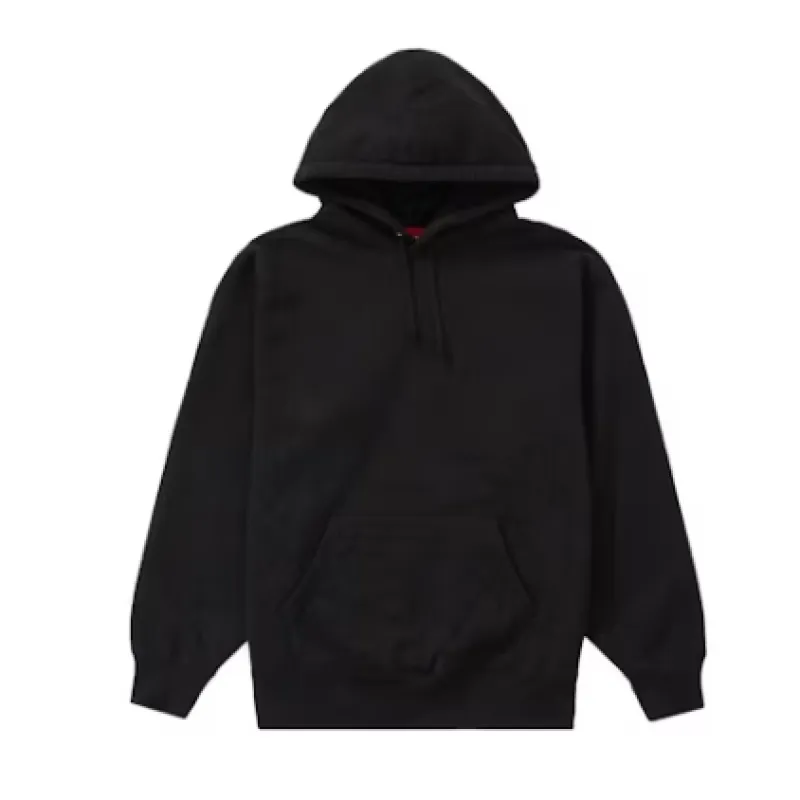 Supreme Satin Appliqué Hoodie Sweatshirt Black