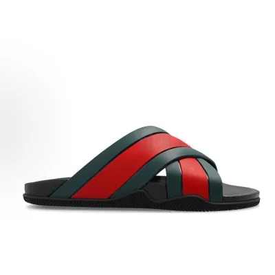 Gucci Web Slide Black Rubber 627820 J8700 8460 02