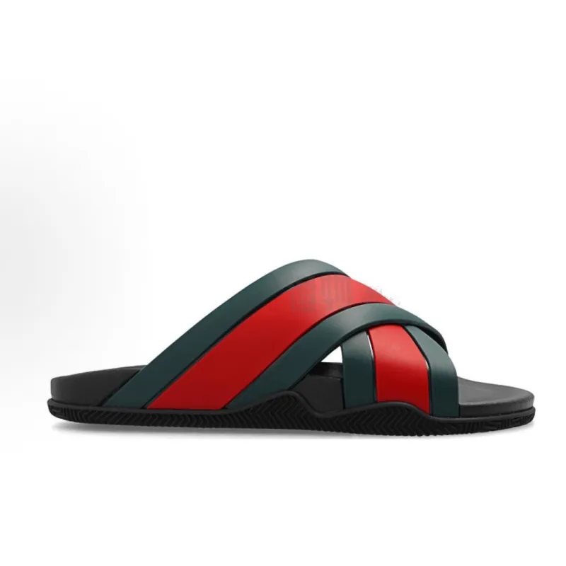 Gucci Web Slide Black Rubber 627820 J8700 8460