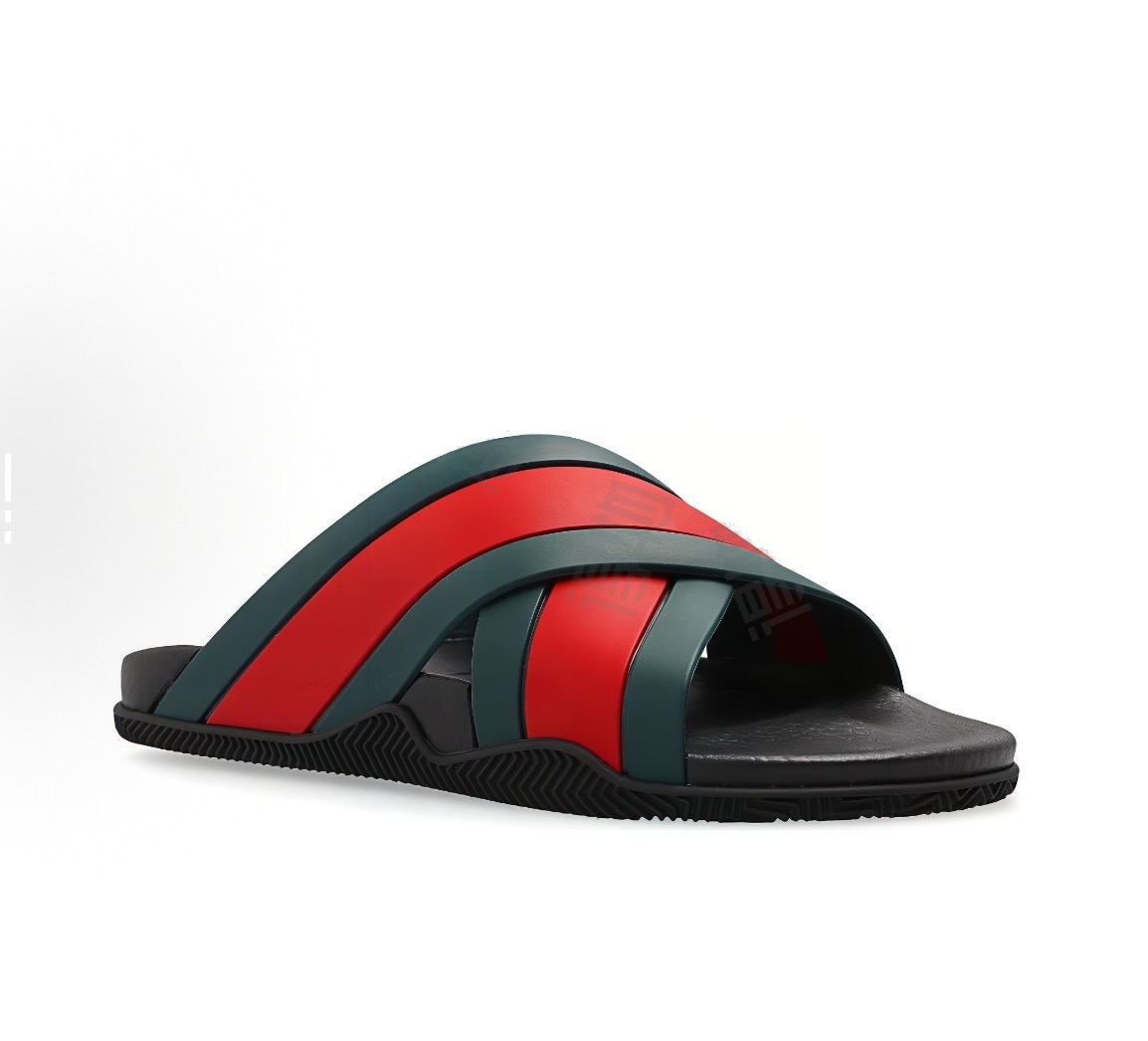 Gucci Web Slide Black Rubber 627820 J8700 8460