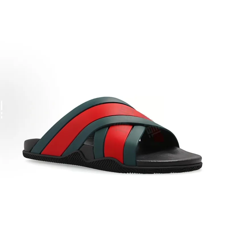 Gucci Web Slide Black Rubber 627820 J8700 8460