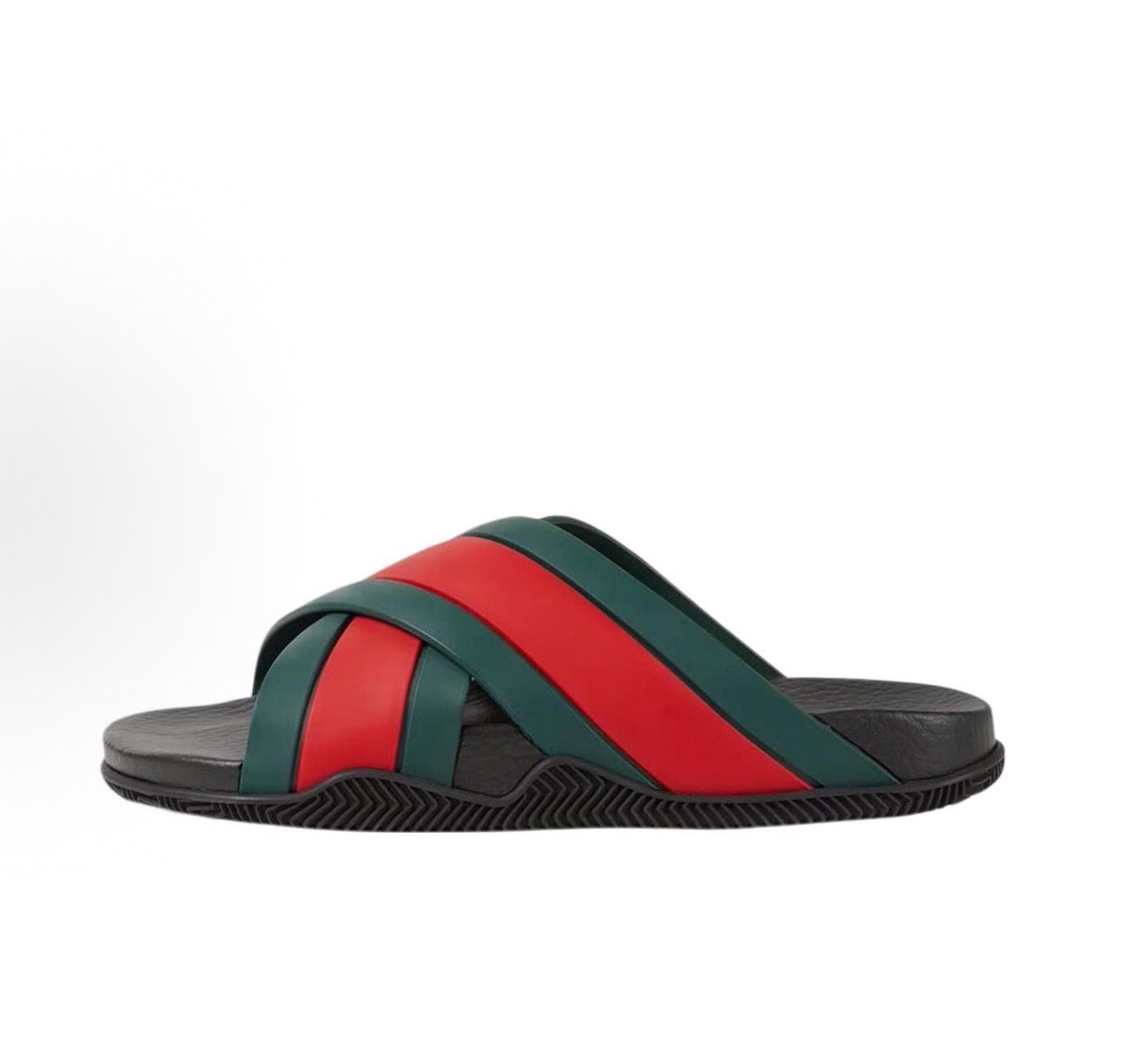 Gucci Web Slide Black Rubber 627820 J8700 8460