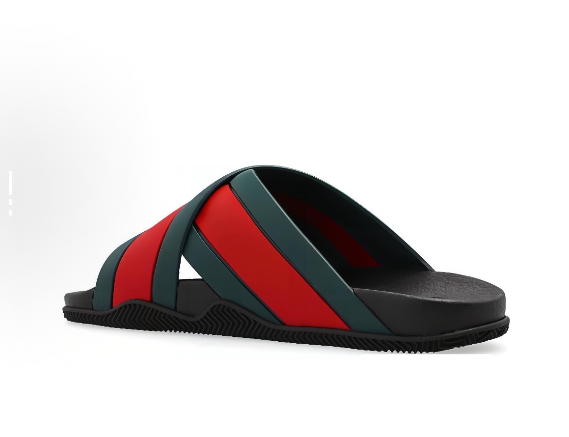 Gucci Web Slide Black Rubber 627820 J8700 8460