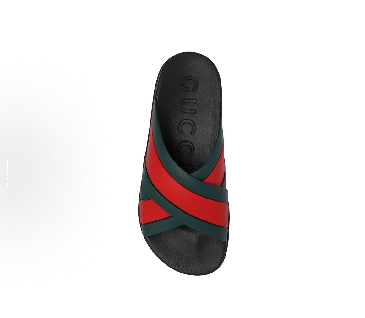 Gucci Web Slide Black Rubber 627820 J8700 8460