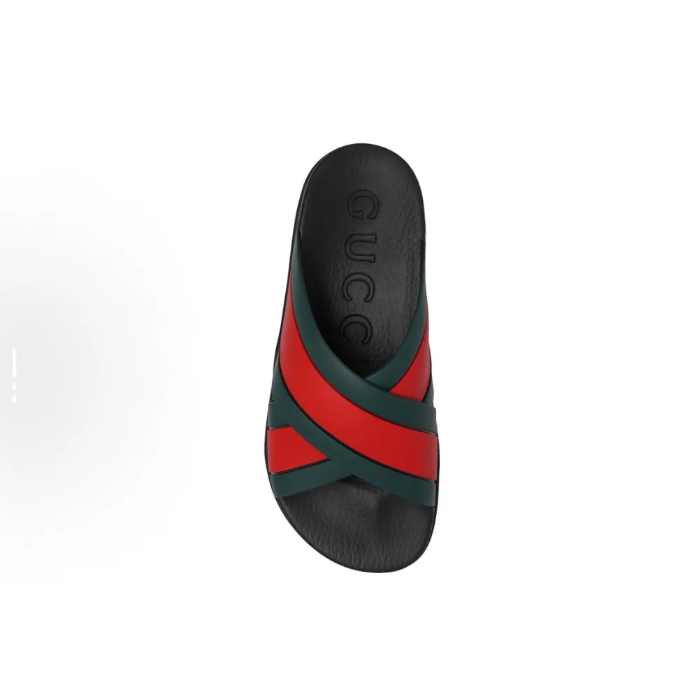 Gucci Web Slide Black Rubber 627820 J8700 8460