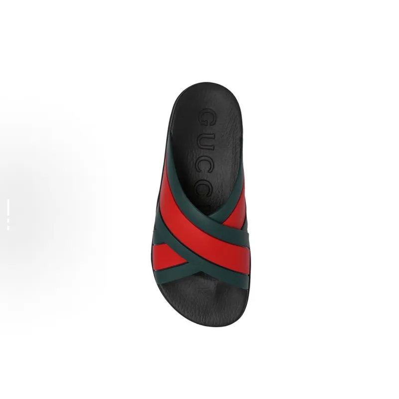 Gucci Web Slide Black Rubber 627820 J8700 8460