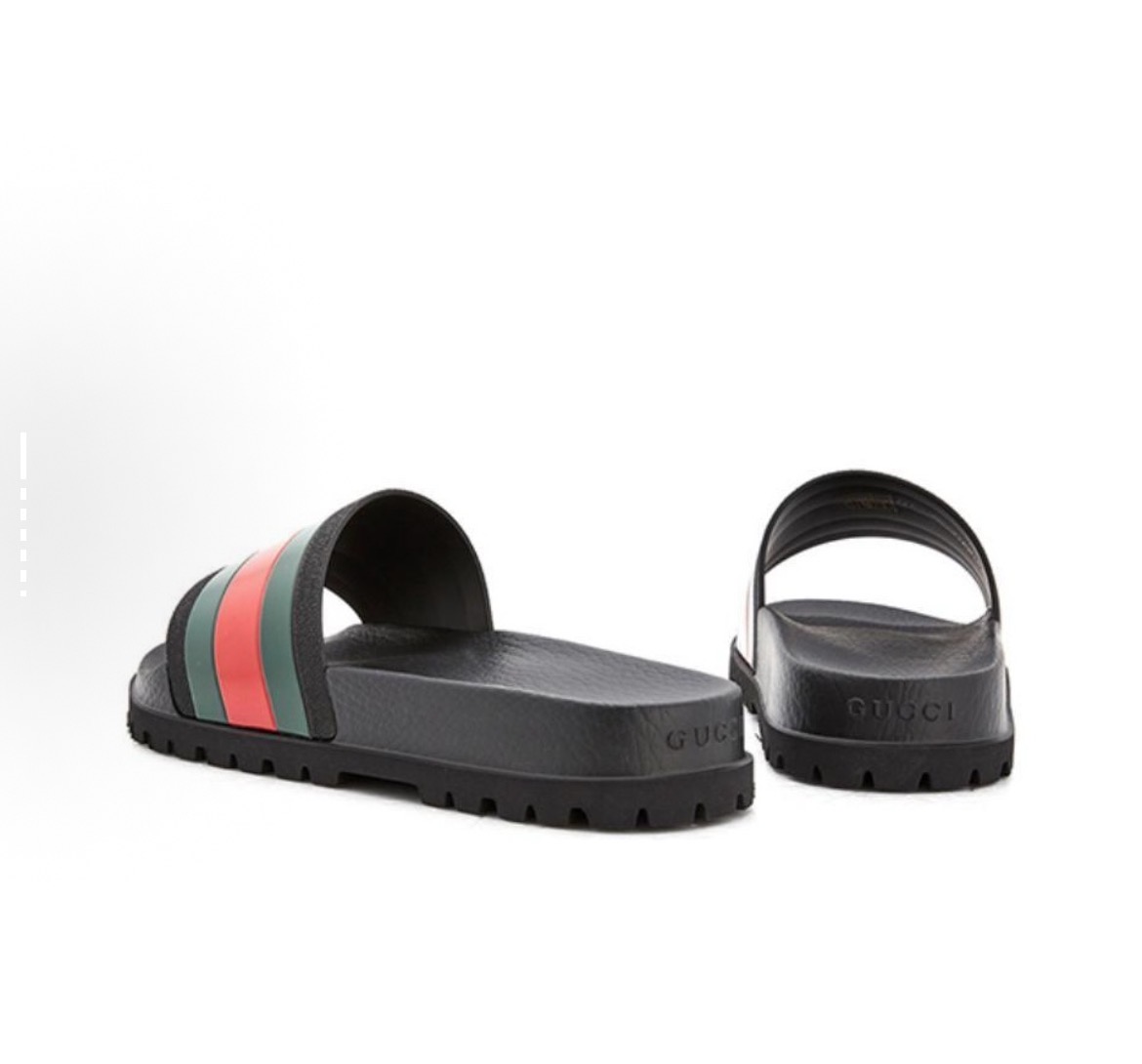 Gucci Web Slide Sandal Black 