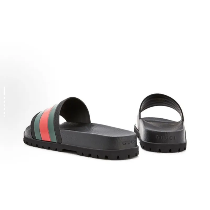 Gucci Web Slide Sandal Black 