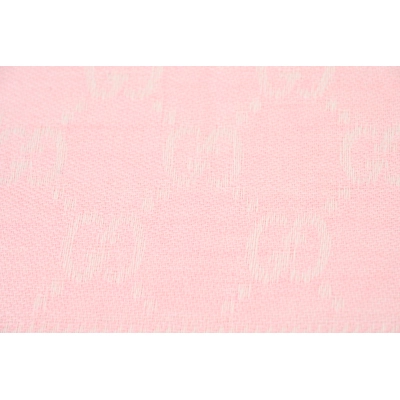 Gucci Double-Faced Jacquard Velvet Fringe All-Over Logo Print Scarf  Pink 02