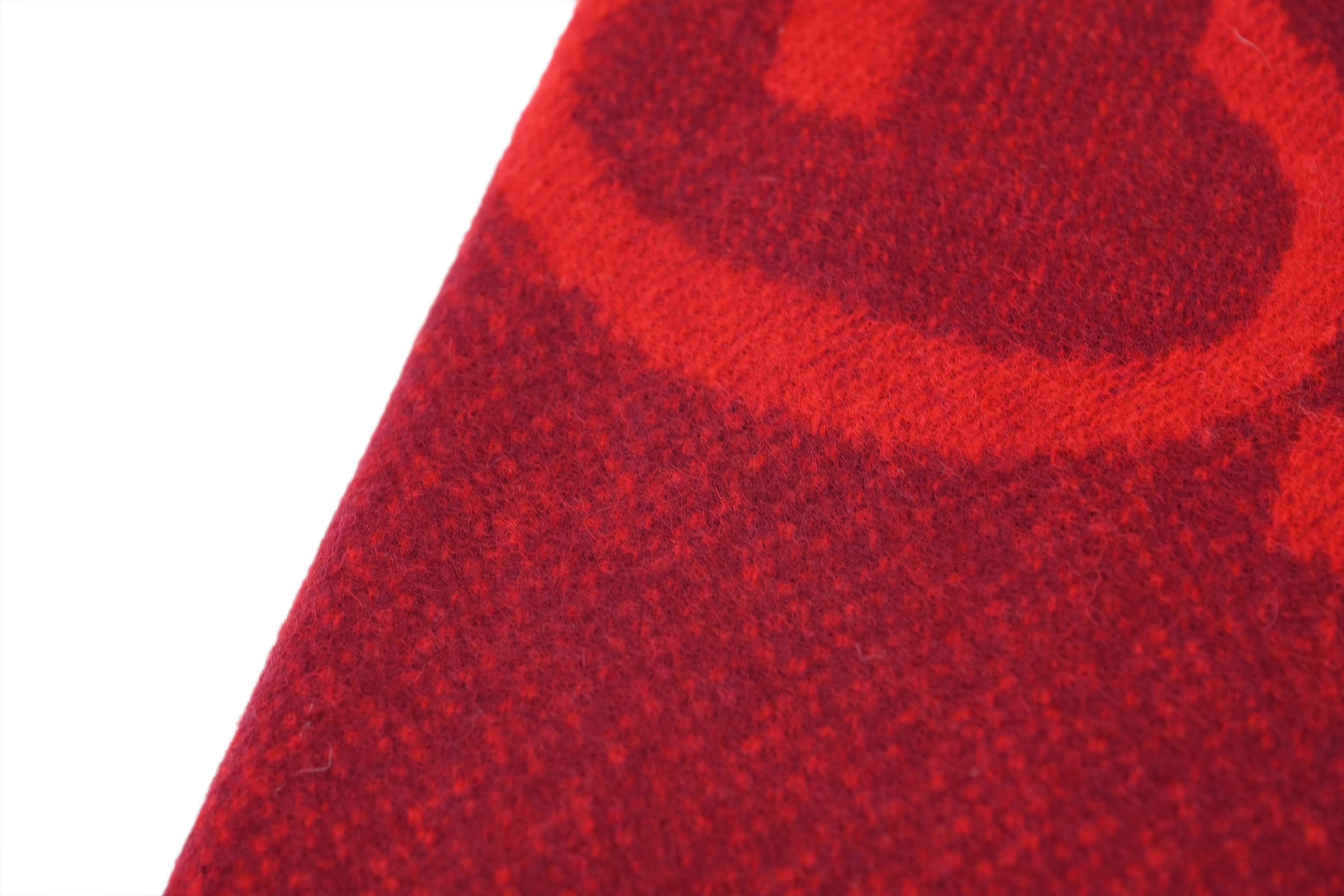 Gucci Double-G Jacquard Velvet Fringe Scarf Red