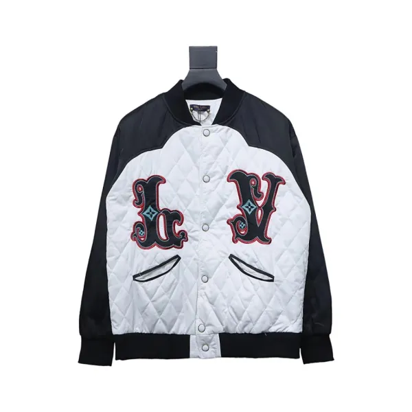  Louis Vuitton Clothes Bicolor Satin Bomber Jacket