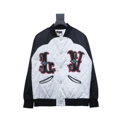 Louis Vuitton Clothes Bicolor Satin Bomber Jacket 01