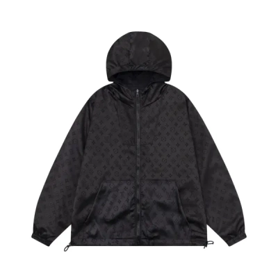  Louis Vuitton Clothes  Reversible Monogram Windbreaker Dark Grey 1A9A13 01