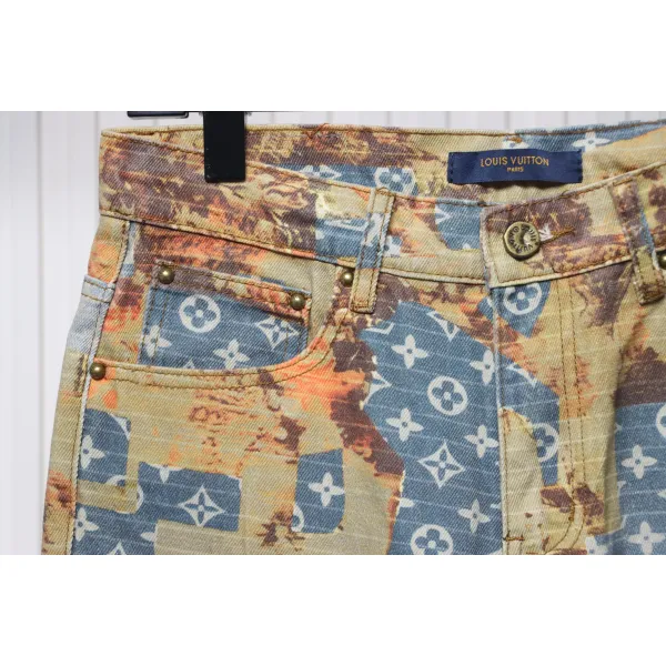  Louis Vuitton Clothes  Rose Floral Distressed Carpenter Jeans