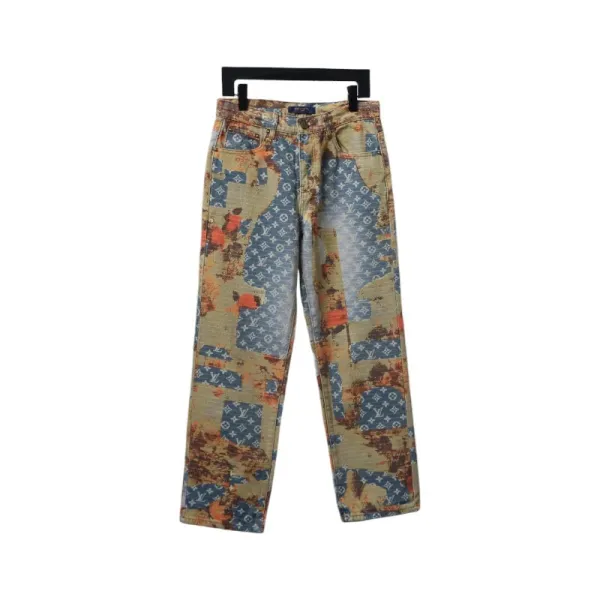  Louis Vuitton Clothes  Rose Floral Distressed Carpenter Jeans