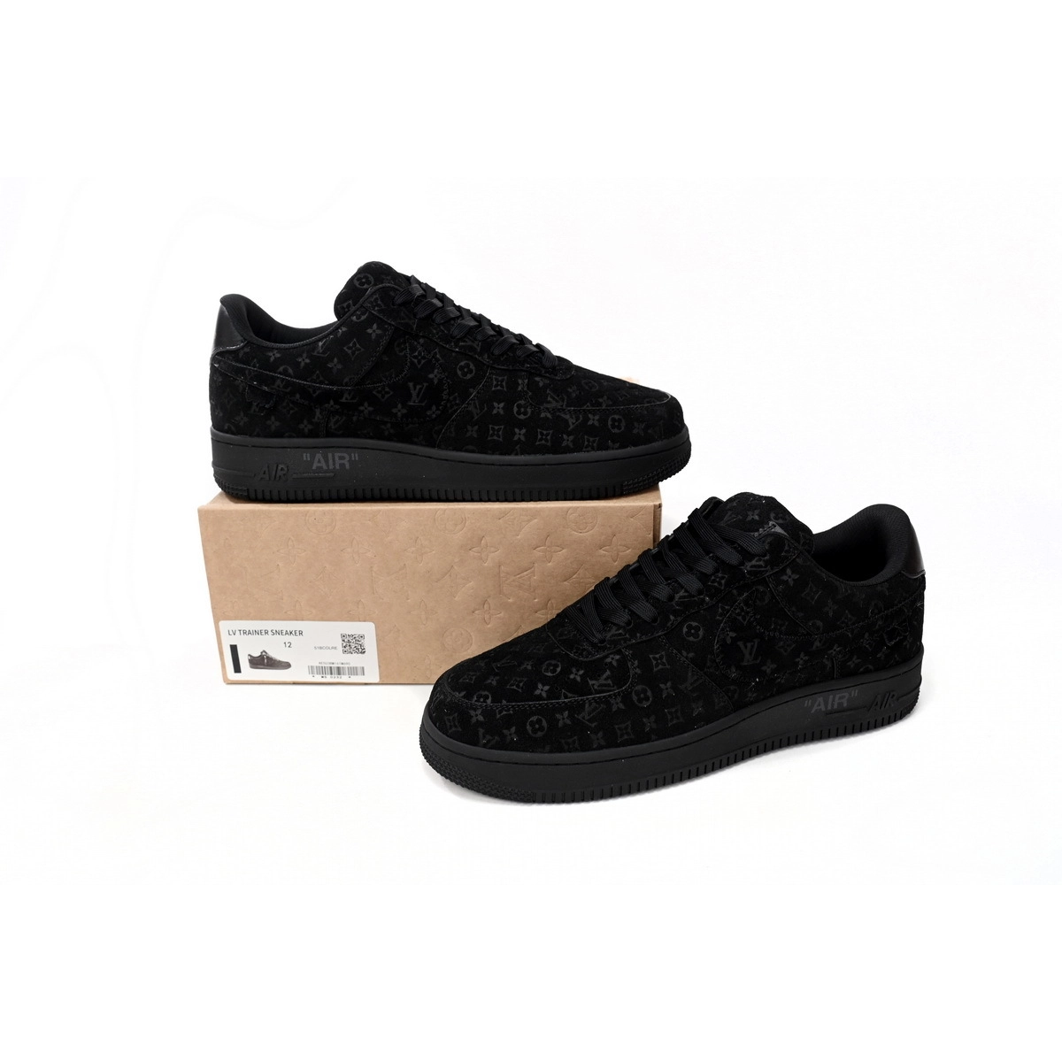 Louis Vuitton x Nike Air Force 1 Low All Black 1A9VD7