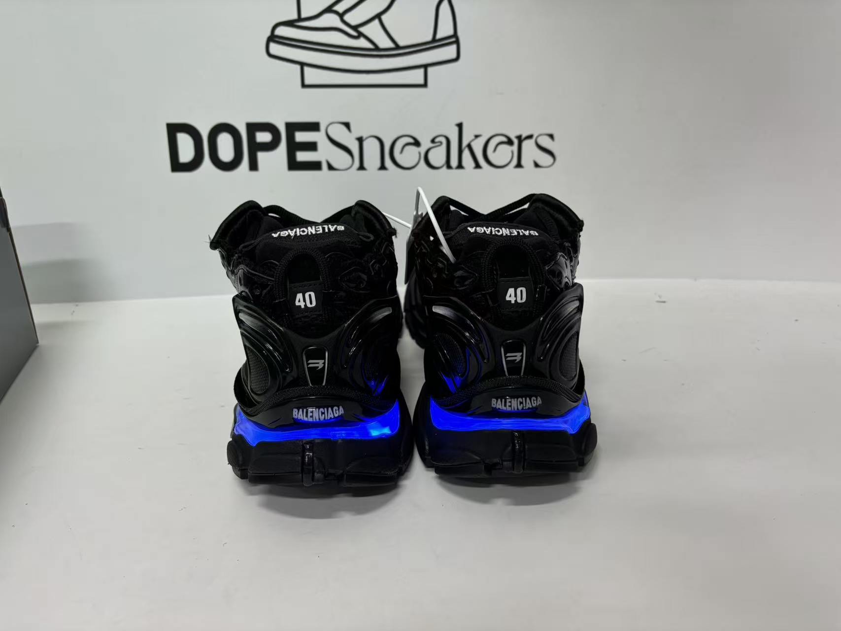 Balenciaga MEN'S RUNNER LED SNEAKER IN BLACK