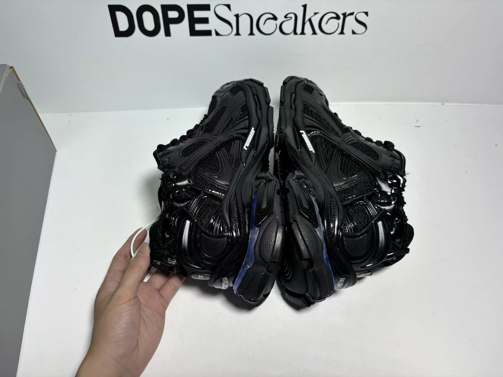 Balenciaga MEN'S RUNNER LED SNEAKER IN BLACK
