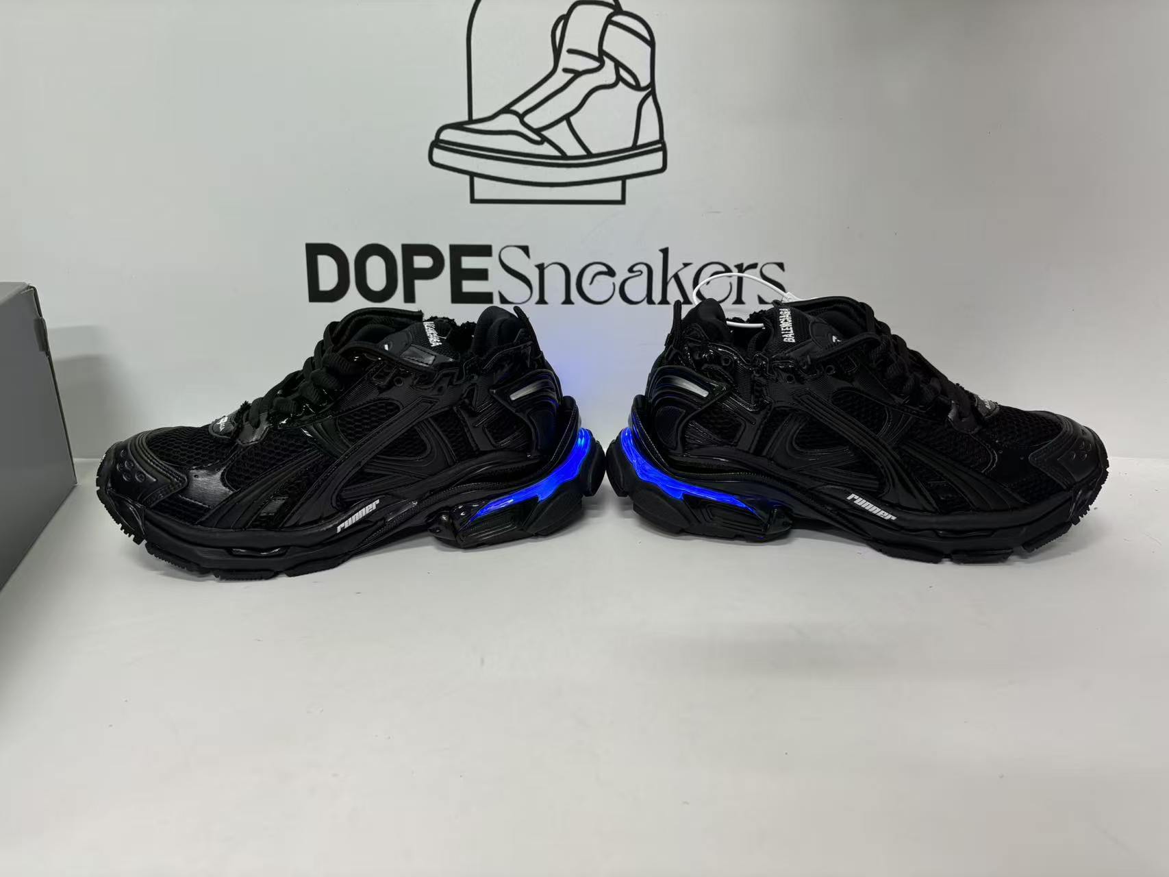 Balenciaga MEN'S RUNNER LED SNEAKER IN BLACK