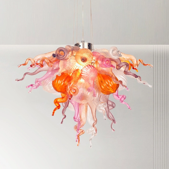 chihuly style glass chandelier