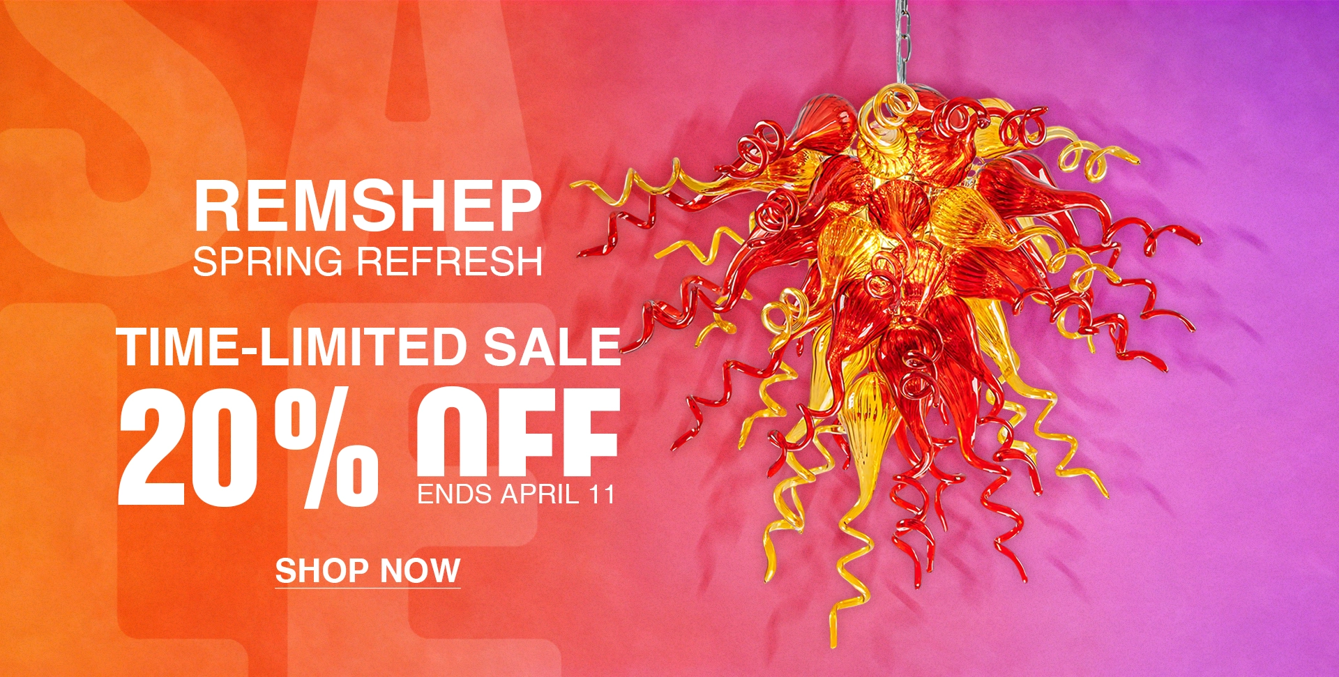 Chihuly style glass chandelier for foyer and dining room 20% OFF