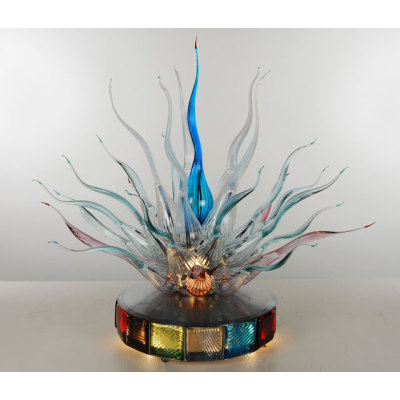 Carousel Blossom Hand Blown Glass Table Lamp 01