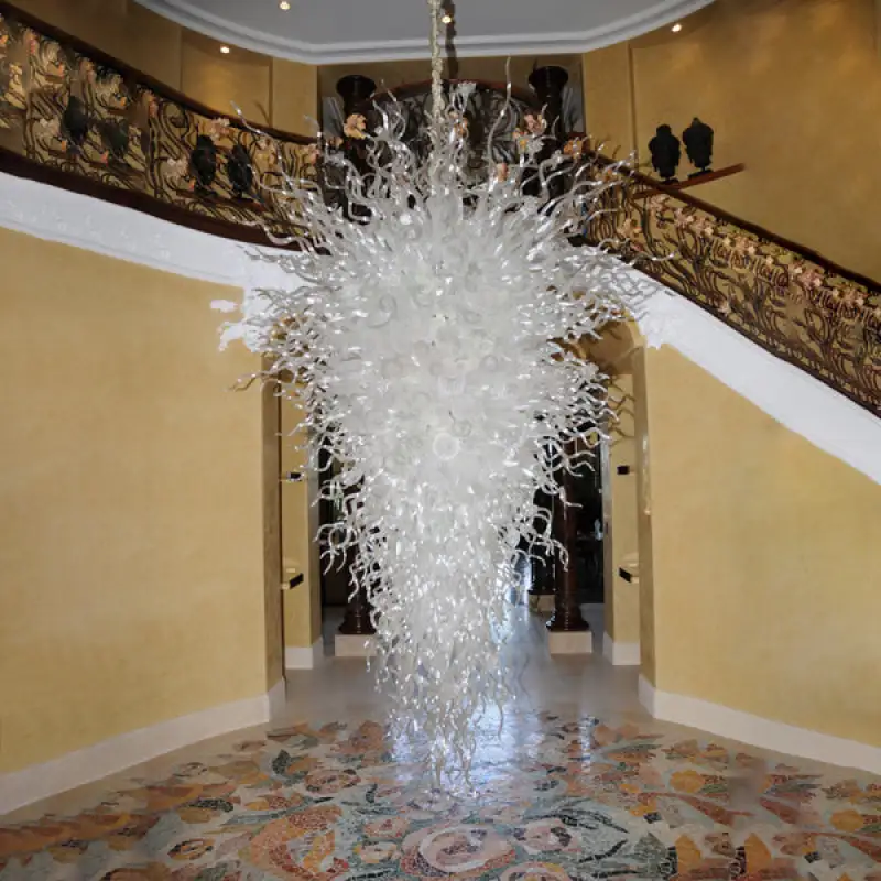 Large Chandeliers For High Ceilings Chihuly Style Chandelier (White) 