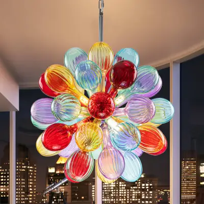 Blown Glass Bubbles Chandelier Multi Colors Glass 01