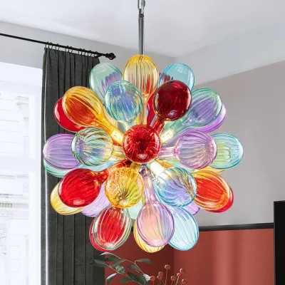 Blown Glass Bubbles Chandelier Multi Colors Glass 02