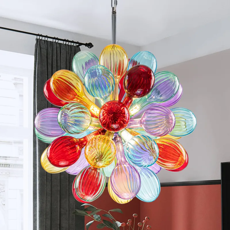 Blown Glass Bubbles Chandelier Multi Colors Glass