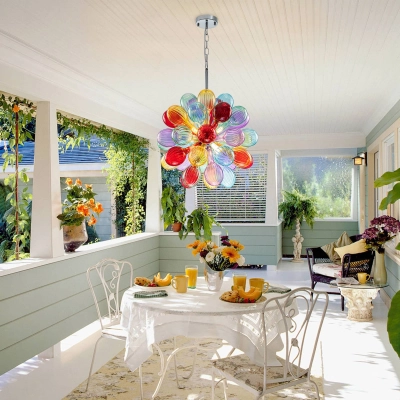 Blown Glass Bubbles Chandelier Multi Colors Glass 02