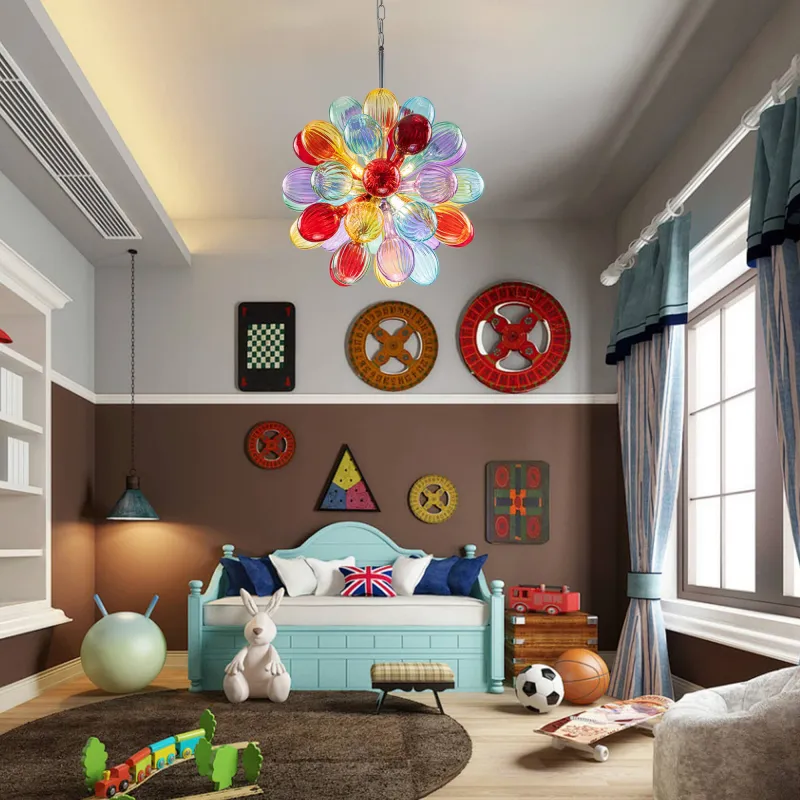 Blown Glass Bubbles Chandelier Multi Colors Glass