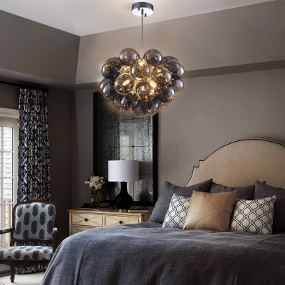 Modern Bubbles Chandelier smoked glass Balls 02